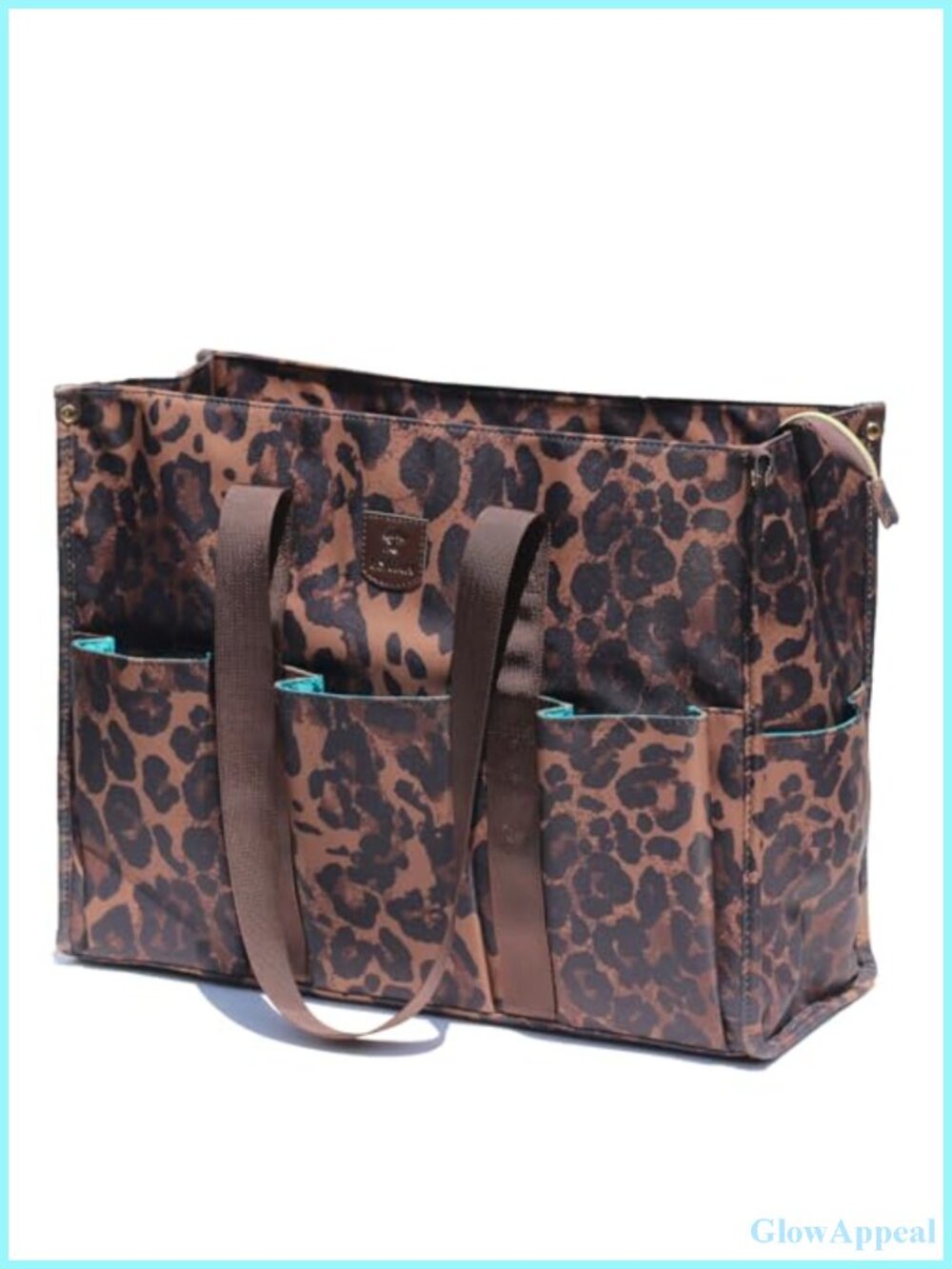 Large Waterproof Utility Tote Bag with Zip Top for Work Beach Travel